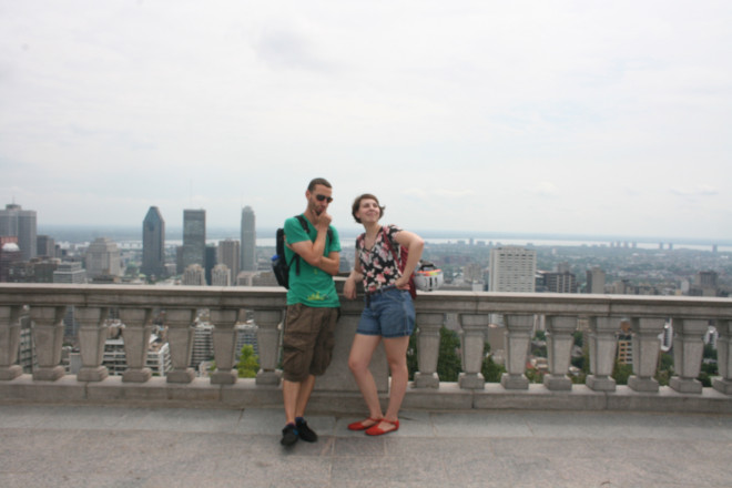 With Isabelle at the Mount Royal lookout