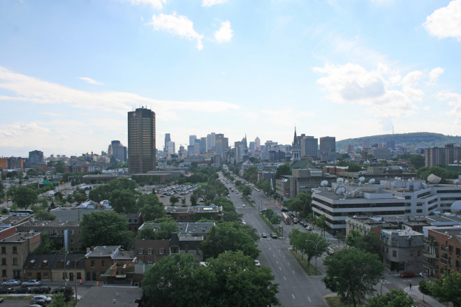 Views of Montreal from the Jacques Cartier Bridge