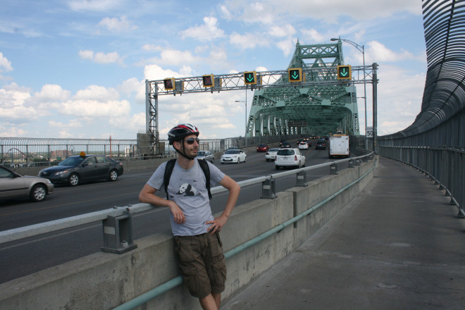 Hanging out on the Jacques Cartier Bridge