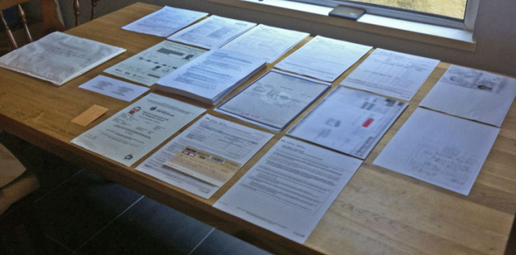My completed application ready for posting