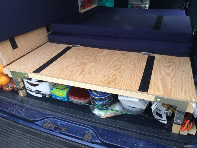 Foam section removed to reveal kitchen work top