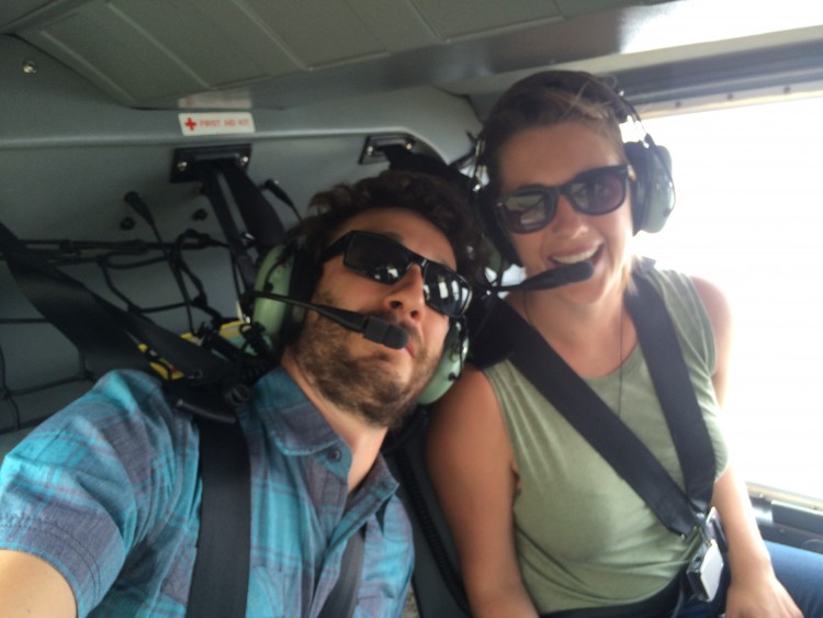 Treating ourselves to a helicopter ride in Canmore