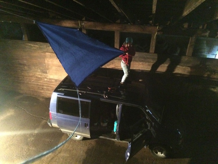 Who needs a ladder when you have a van?