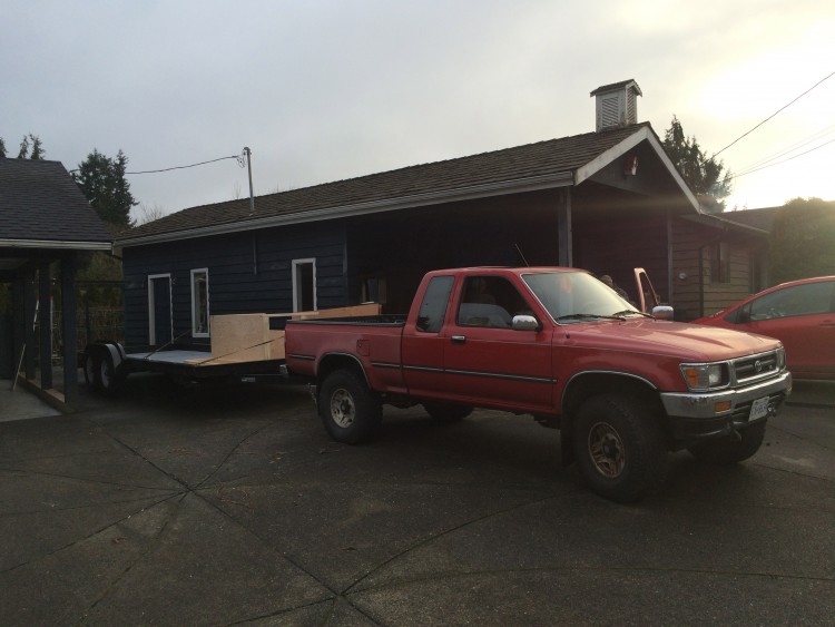 Finally moving the trailer out of the driveway