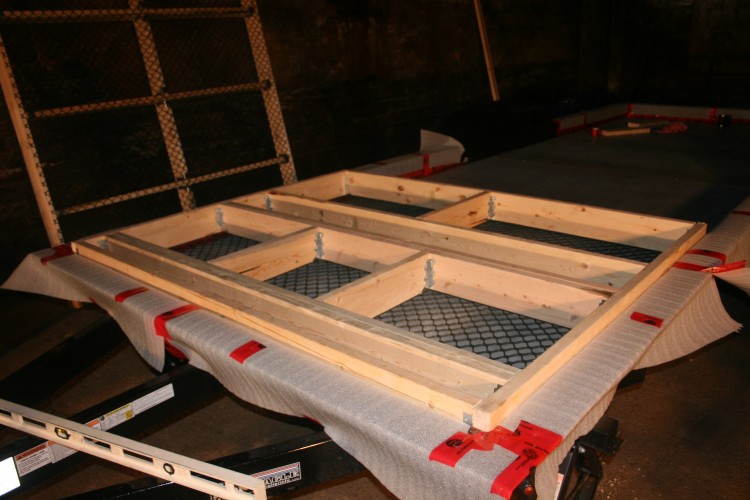 Blocking in place, ready to be bolted