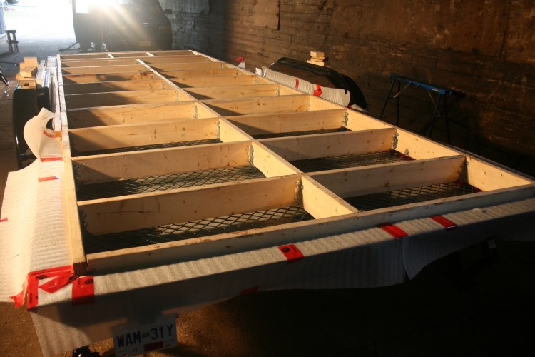 The blocking in and bolted