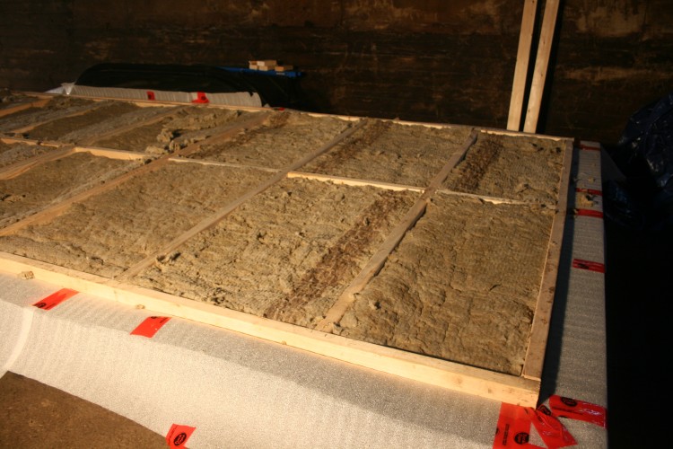 The insulation in place