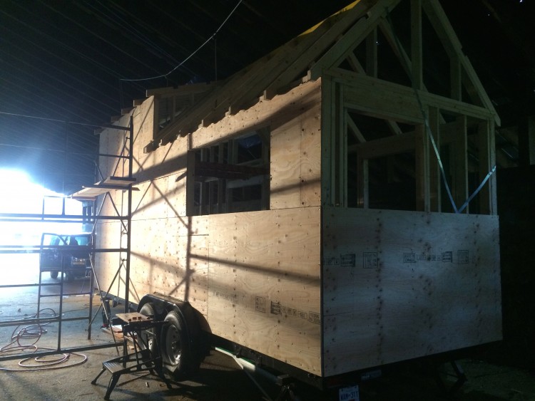 The sheathing really makes the house look more house-like