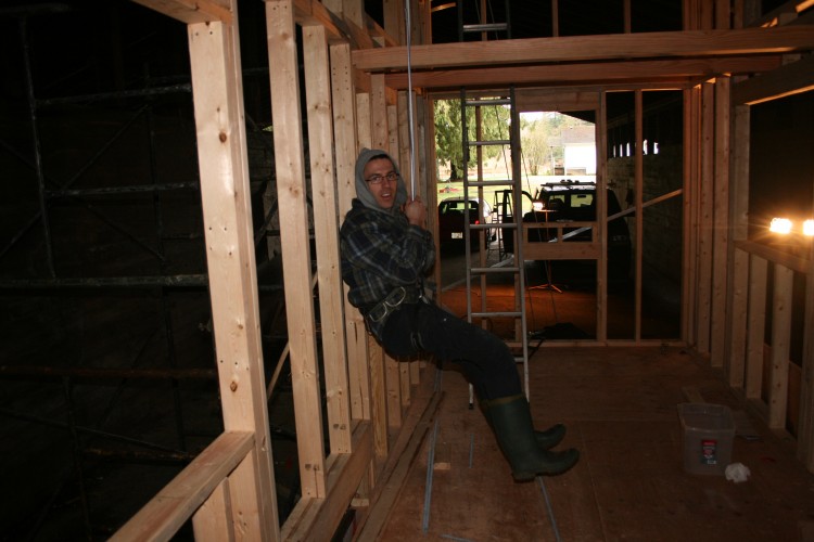 Richard testing the safety rope. He didn't die