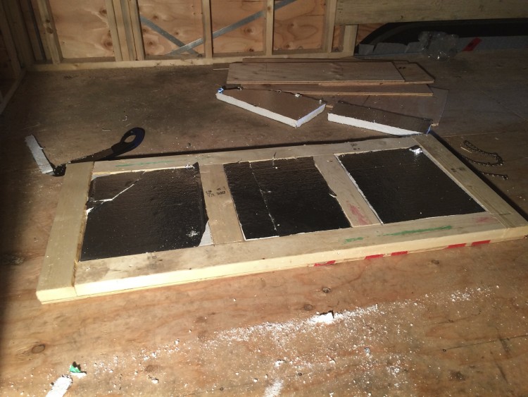 The utility box floor being constructed. I added some rigid foam insulation which will be sandwiched into the floor.