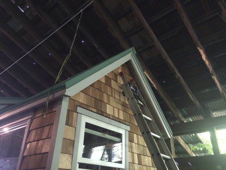 Gable flashing installed